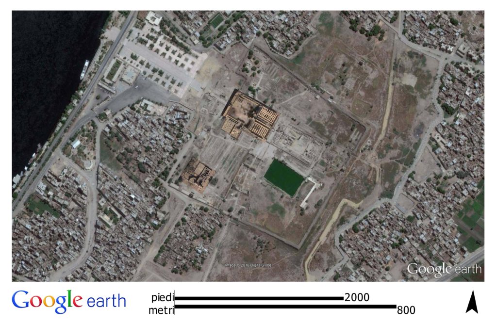 Tempio di Karnak in visione satellitare